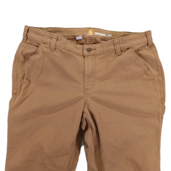 Carhartt Carpenter Pant Women 36x31, Tag 14 R Original Fit Stretch Canvas Tan - Picture 3 of 13